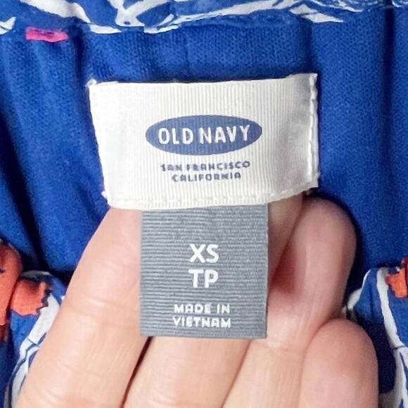 Old Navy Women's Maxi Dress XS Blue Floral Bird Pattern Sleeveless Keyhole Lined - Picture 8 of 11